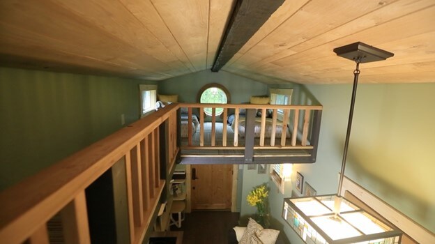 Loft inside tiny home